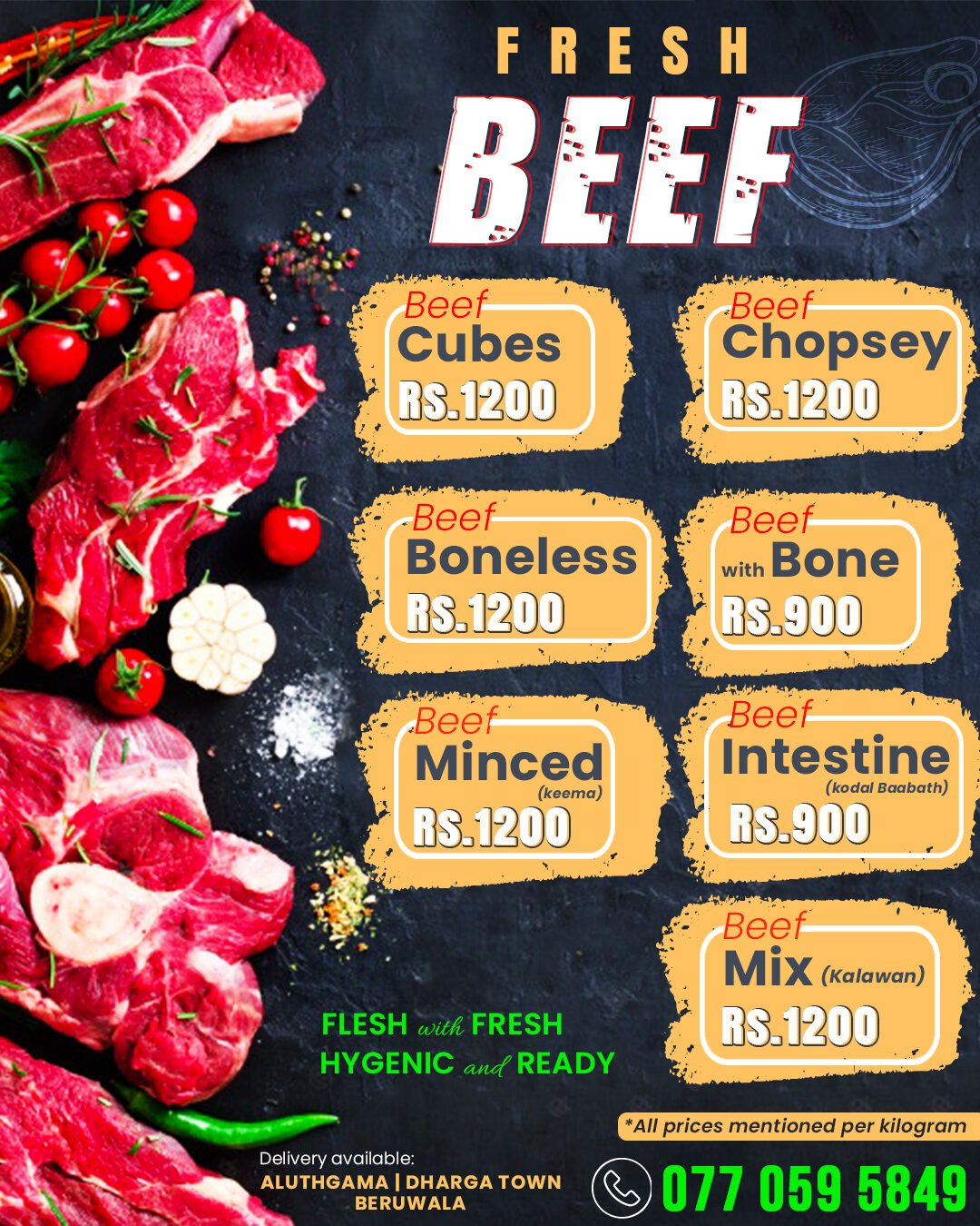 Menu — Beef