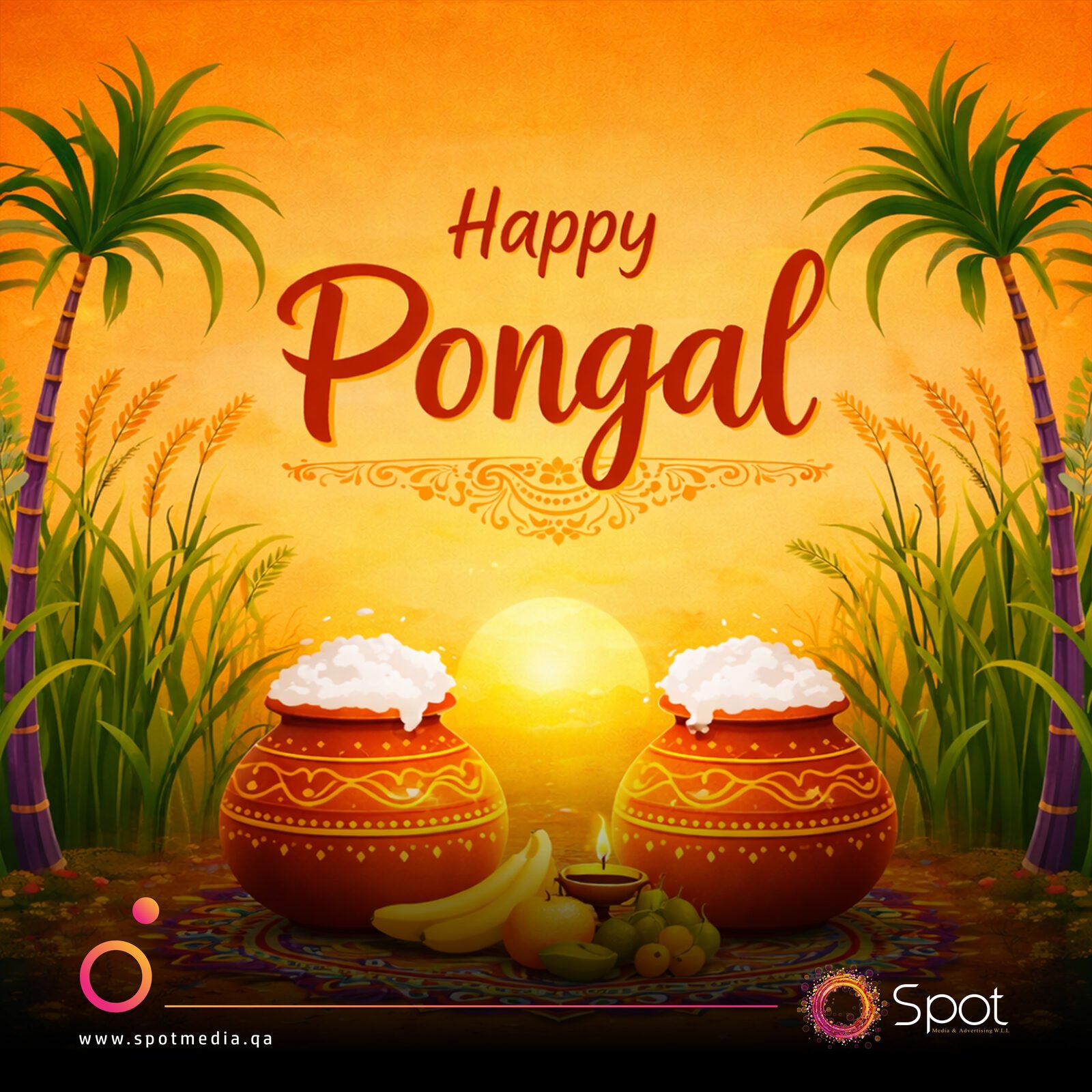 Pongal greeting social design